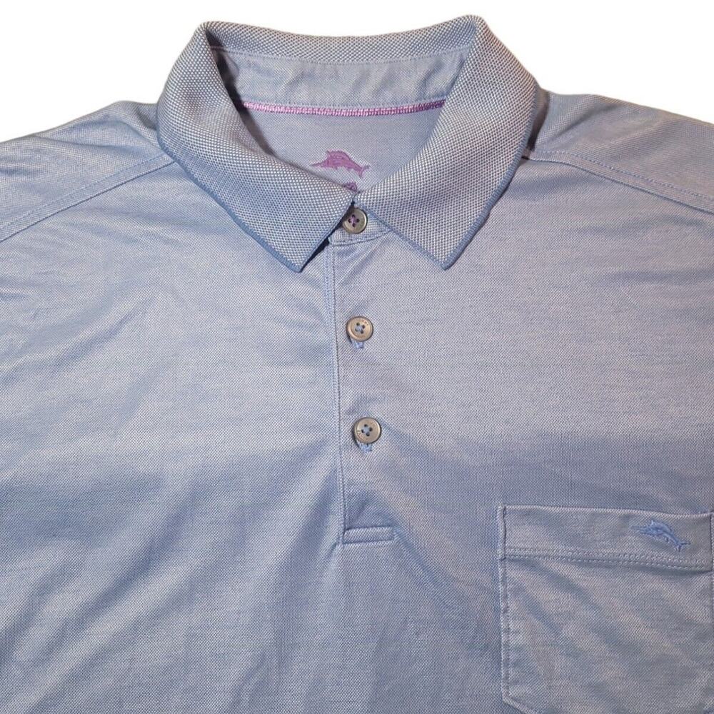 Tommy Bahama Emfielder Polo M Blue Pima Cotton Resort Golfcore